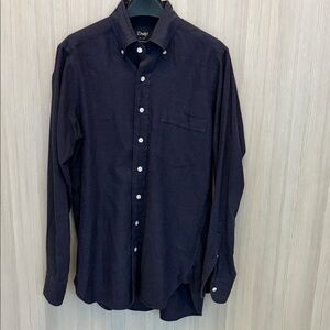 Drake's - Dark Blue Button Down Shirt - Size 15